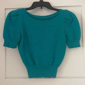 Ains & Elke StyleHaus 1940s 1950s style cropped puff sleeve sweater